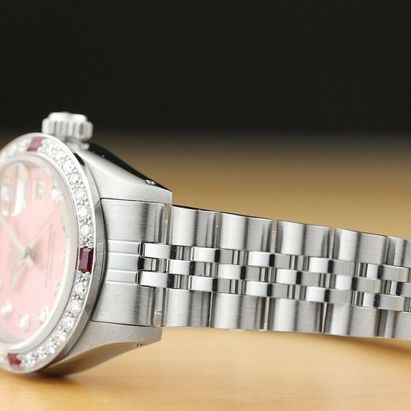 Sale! Rolex 18k White Gold w/ Ruby + Diamond Bezel